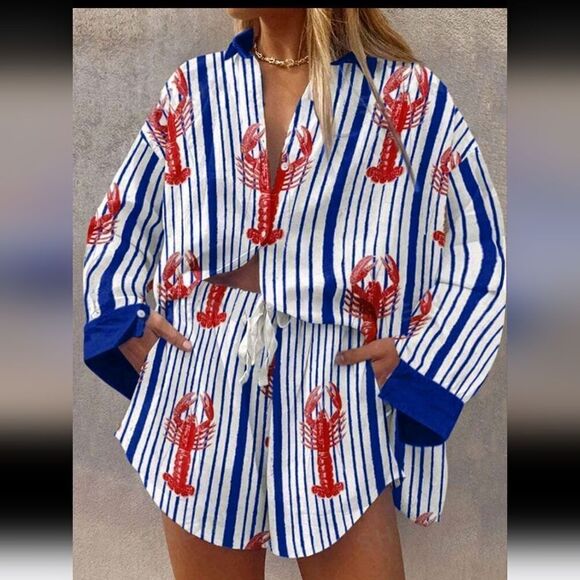 2 Piece Lobter Print Set XL - Picture 1 of 7